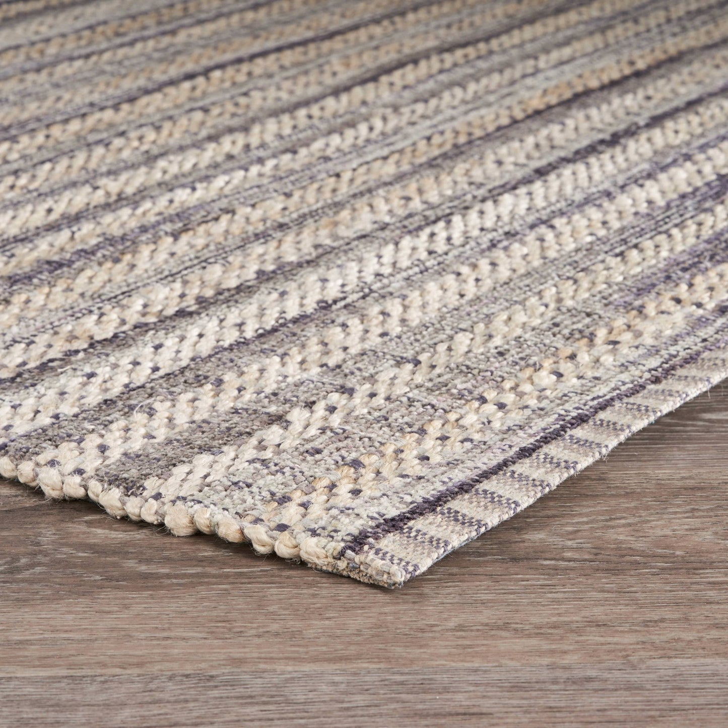 HomeRoots 9' x 12' Brown and Gray Striped Area Rug