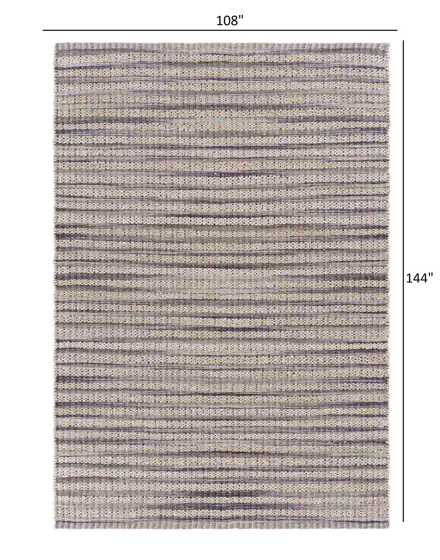 HomeRoots 9' x 12' Brown and Gray Striped Area Rug