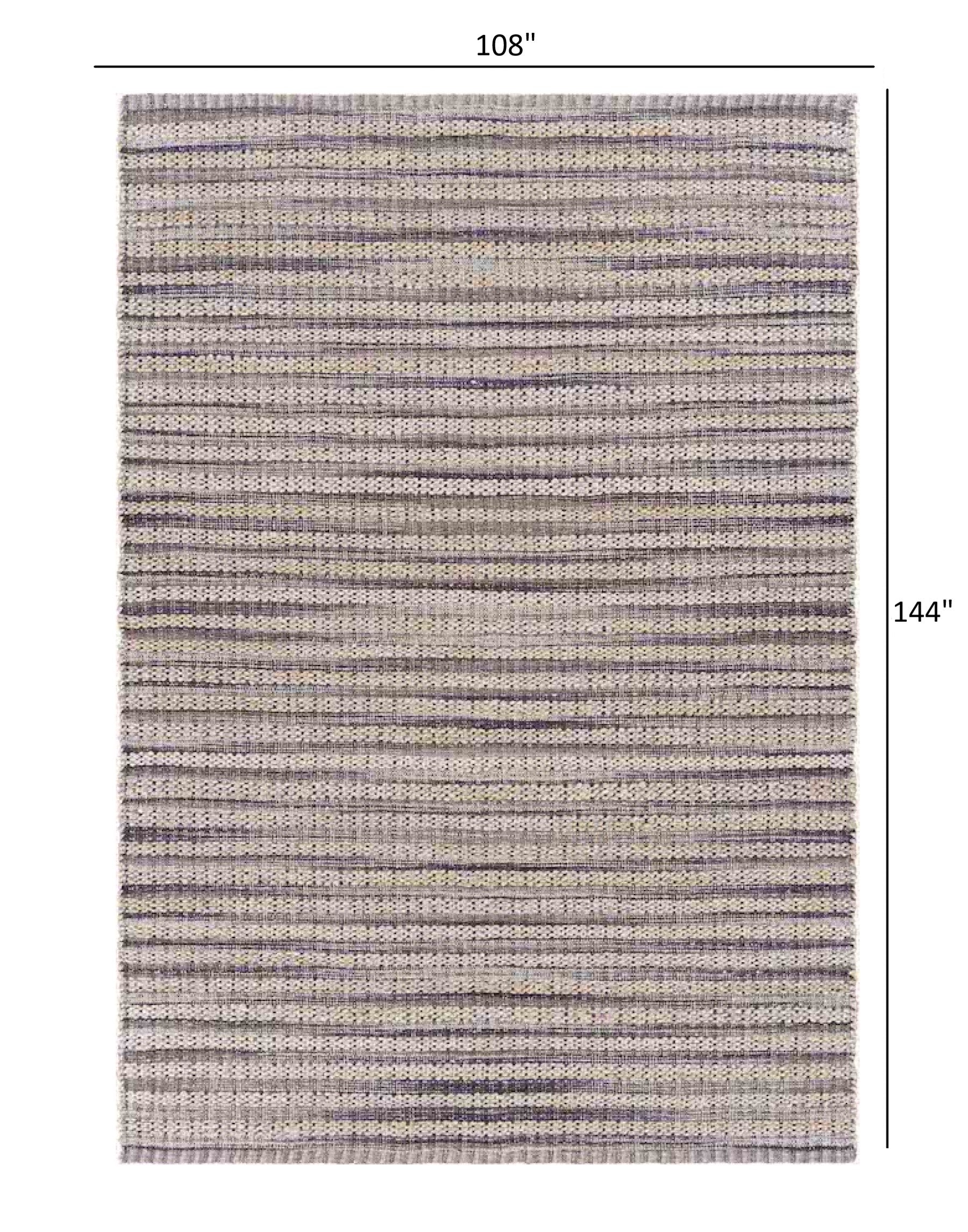HomeRoots 9' x 12' Brown and Gray Striped Area Rug