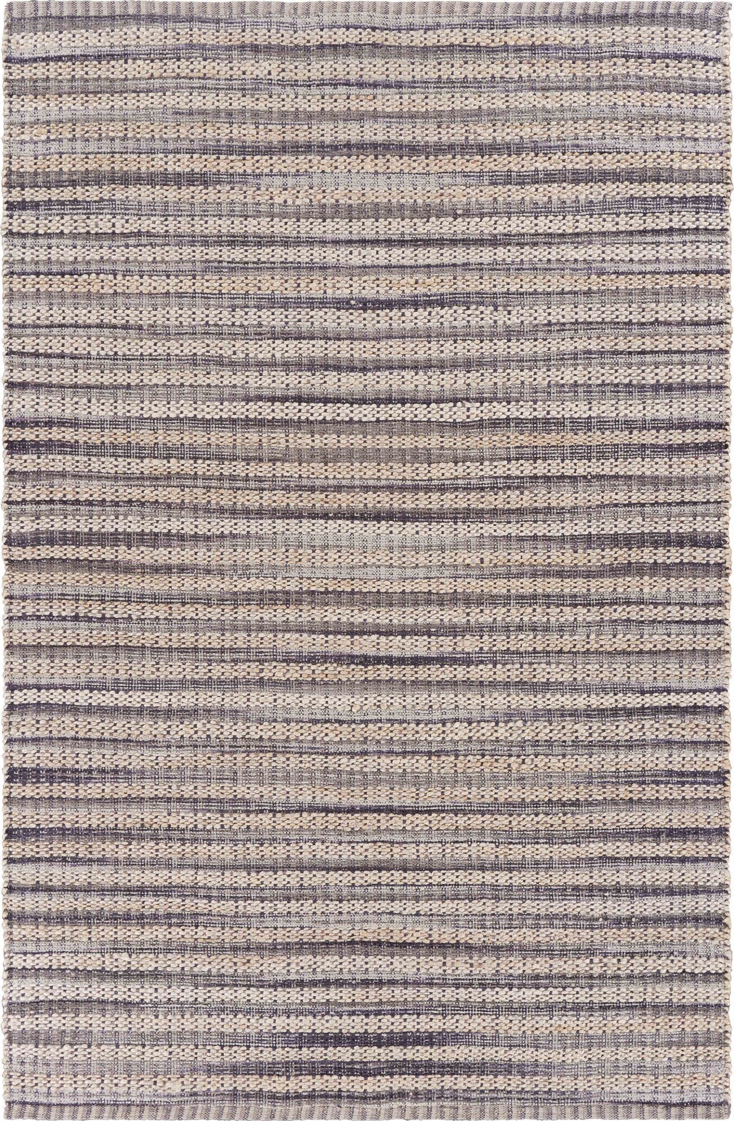 HomeRoots 9' x 12' Brown and Gray Striped Area Rug