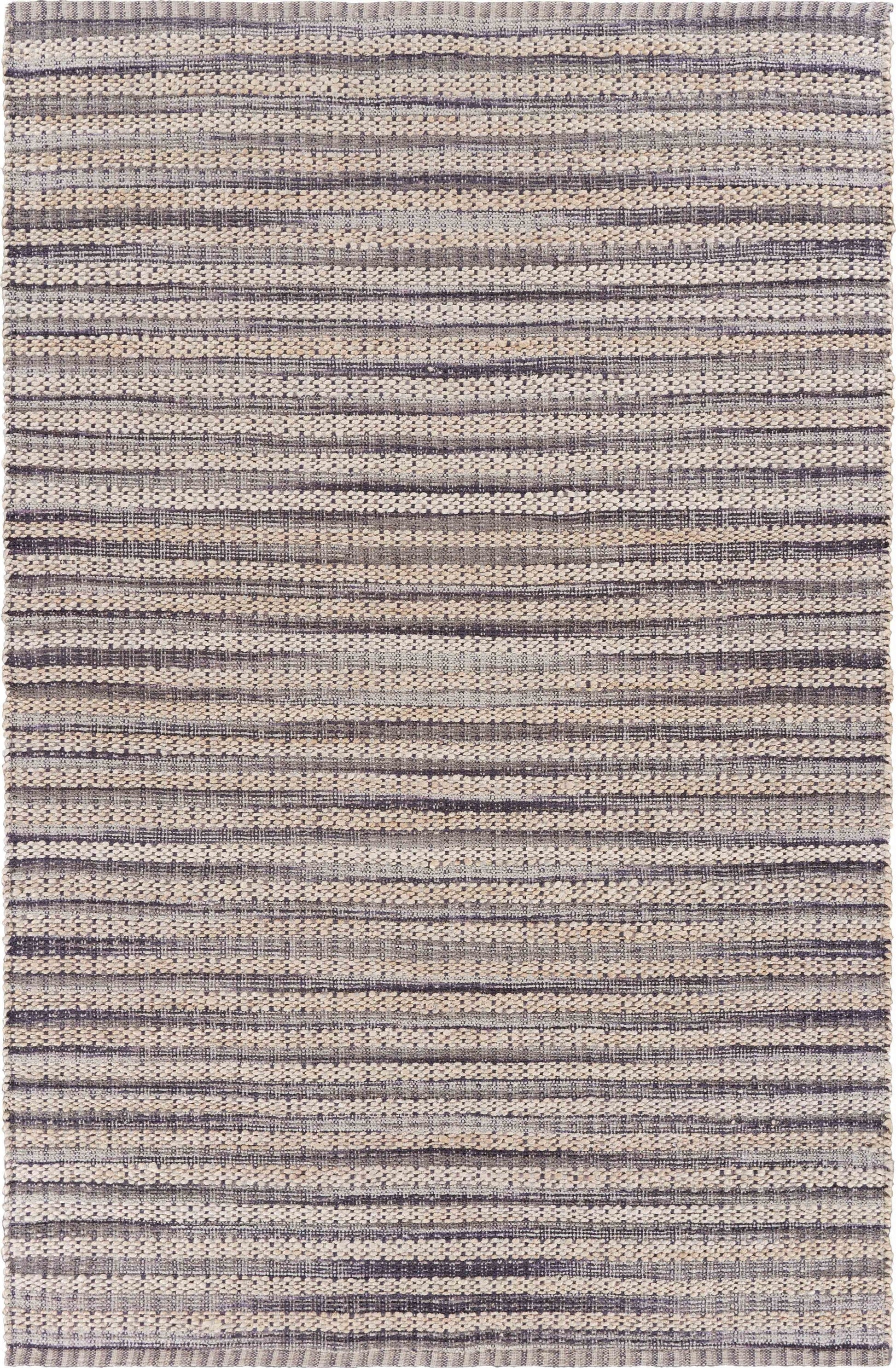 HomeRoots 9' x 12' Brown and Gray Striped Area Rug
