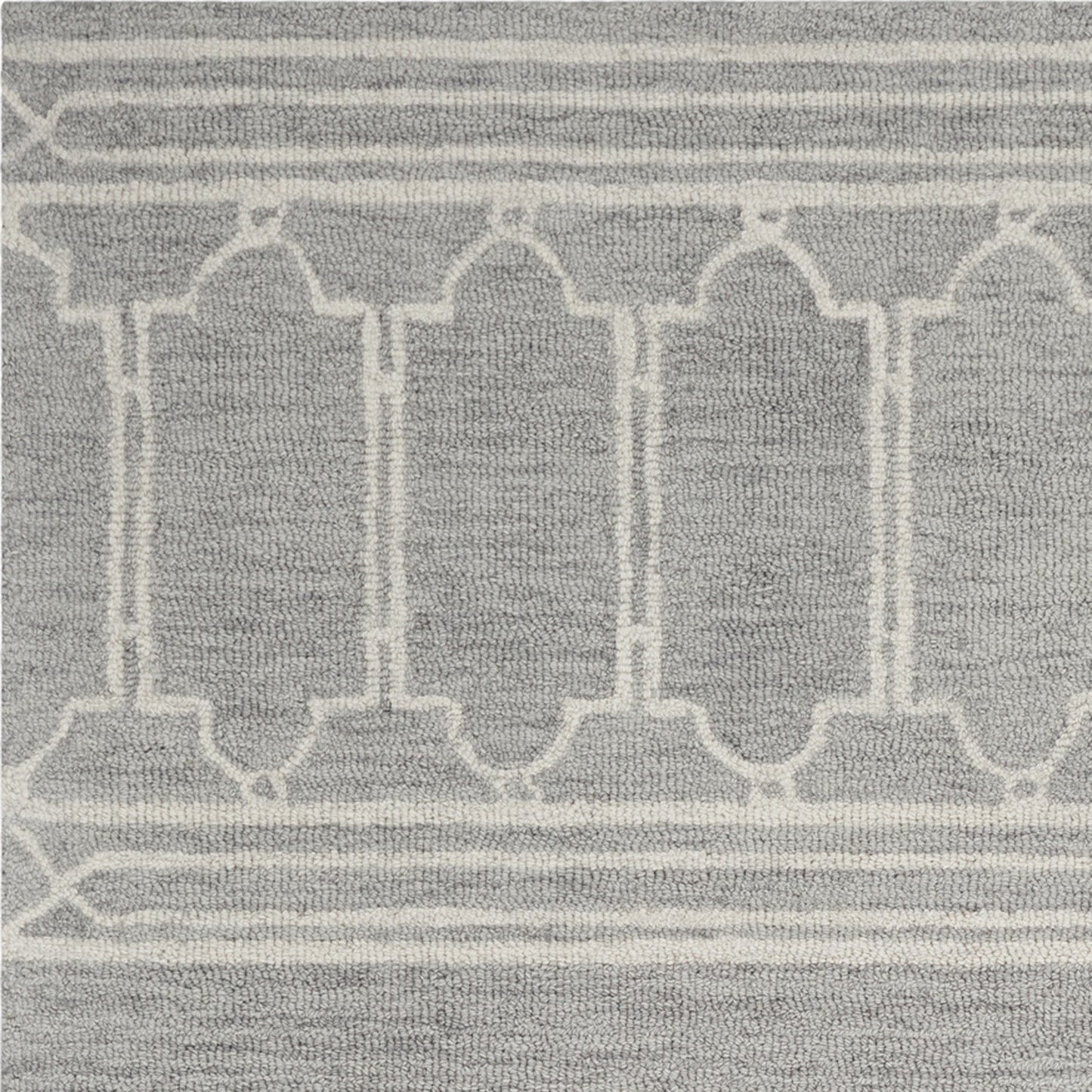 HomeRoots 9' x 12' Grey Hand Tufted Geometric Indoor Area Rug