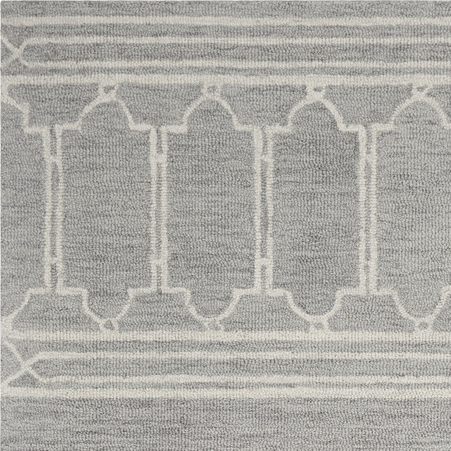 HomeRoots 9' x 12' Grey Hand Tufted Geometric Indoor Area Rug