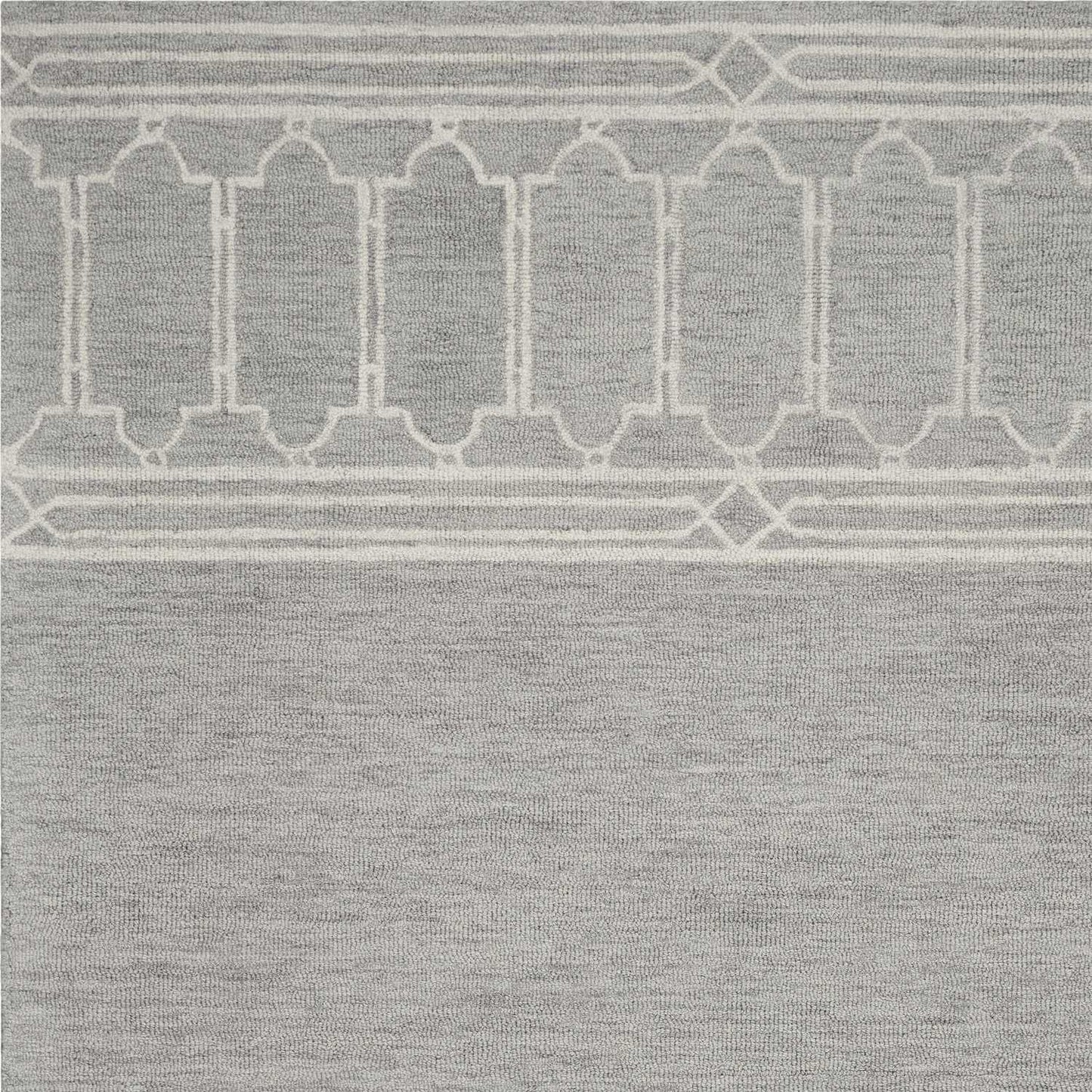 HomeRoots 9' x 12' Grey Hand Tufted Geometric Indoor Area Rug
