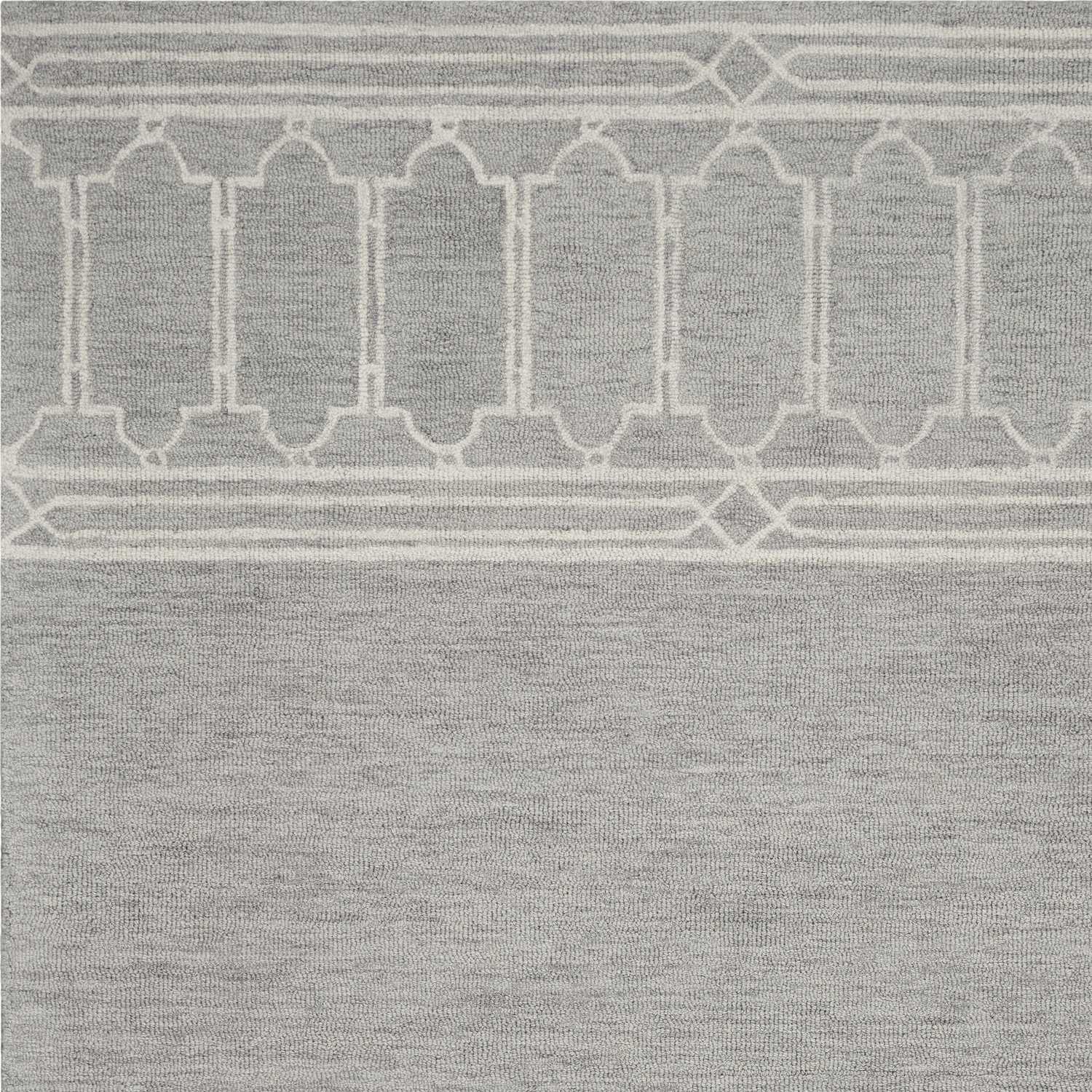HomeRoots 9' x 12' Grey Hand Tufted Geometric Indoor Area Rug