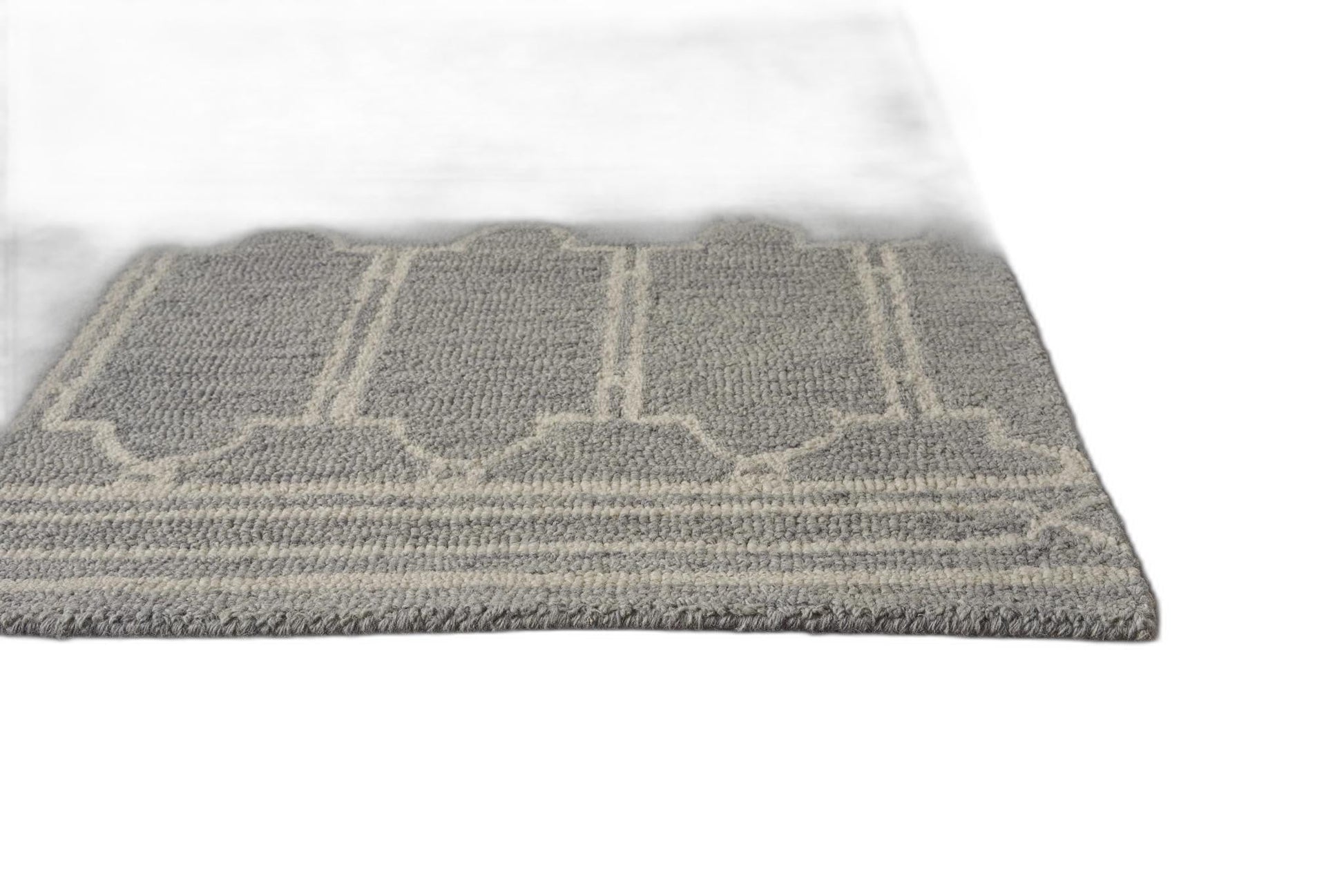 HomeRoots 9' x 12' Grey Hand Tufted Geometric Indoor Area Rug