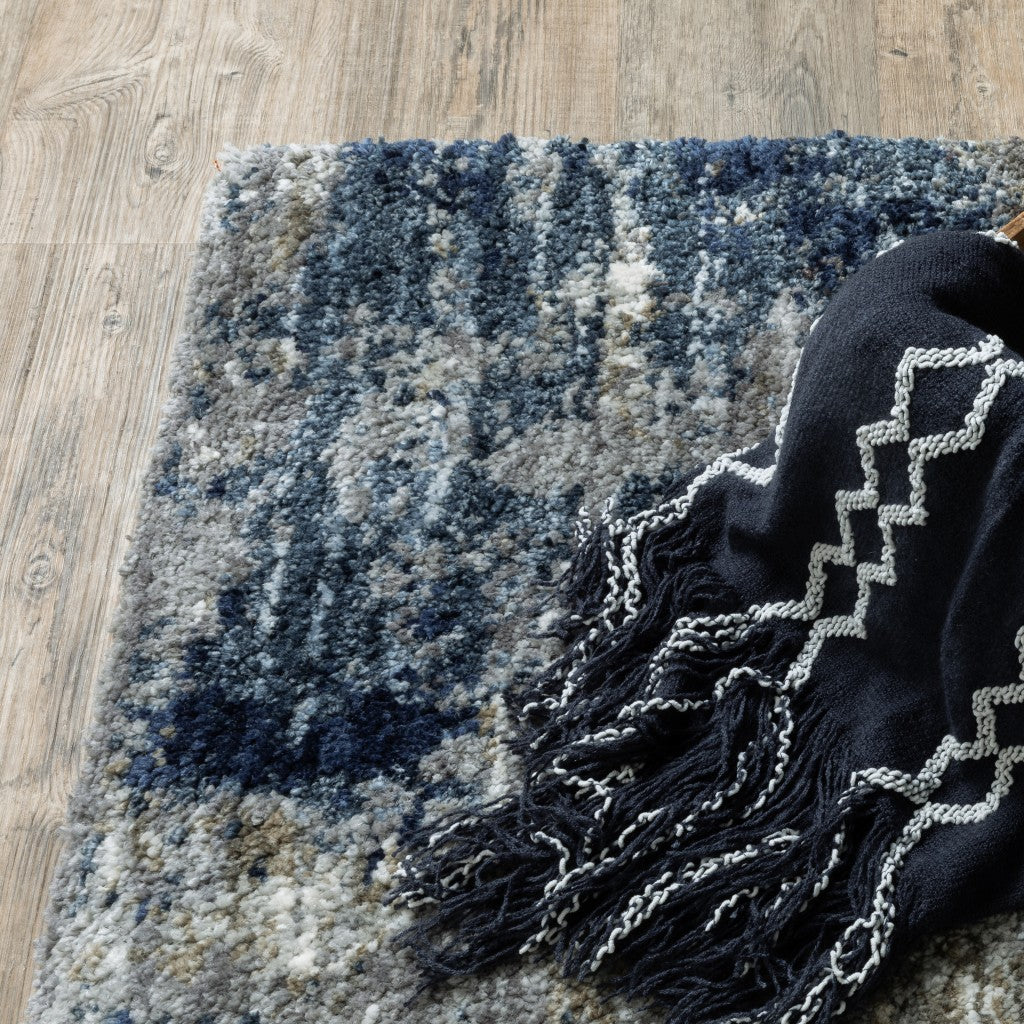 HomeRoots 9' x 12' Grey and Blue Grey Skies Area Rug