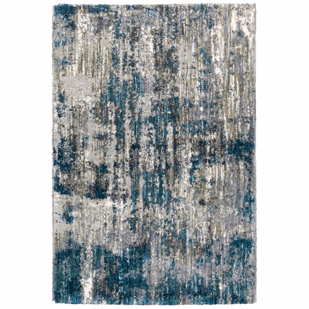 HomeRoots 9' x 12' Grey and Blue Grey Skies Area Rug