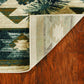 HomeRoots 9' x 12' Ivory Blue Machine Woven Geometric Lodge Indoor Area Rug