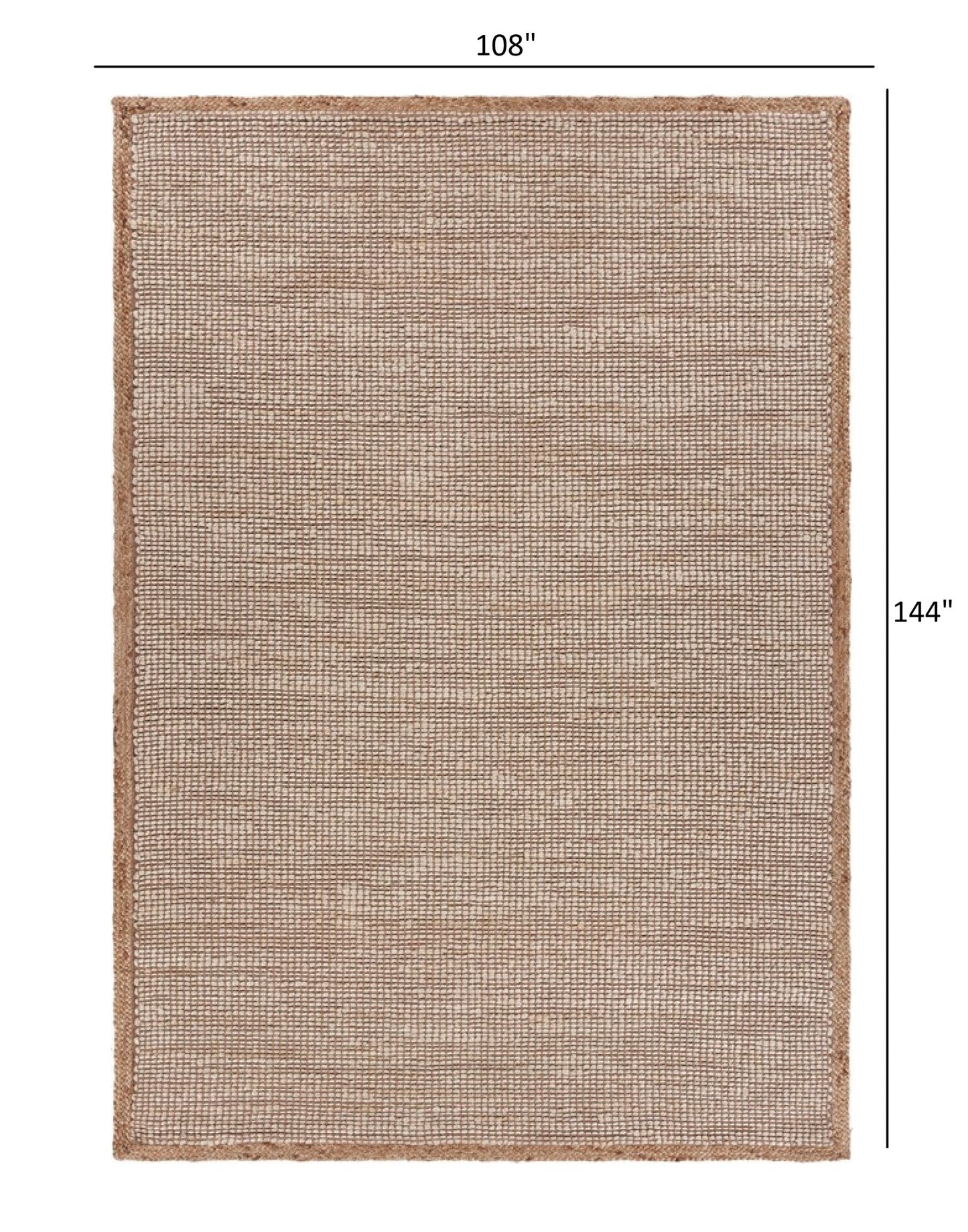 HomeRoots 9' x 12' Tan and White Braid Border Area Rug