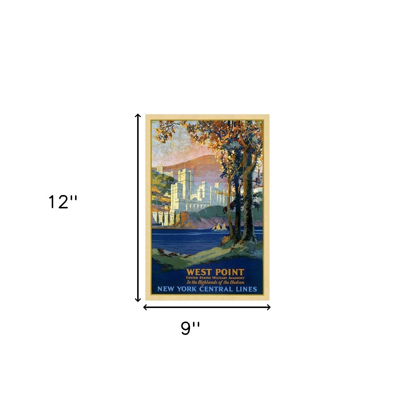HomeRoots 9" x 12" West Point New York c1920s Vintage Travel Poster Wall Art