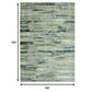 HomeRoots 9' x 13' Blue Ivory Abstract Striped Area Rug