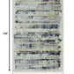 HomeRoots 9' x 13' Blue White Distressed Traditional Area Rug