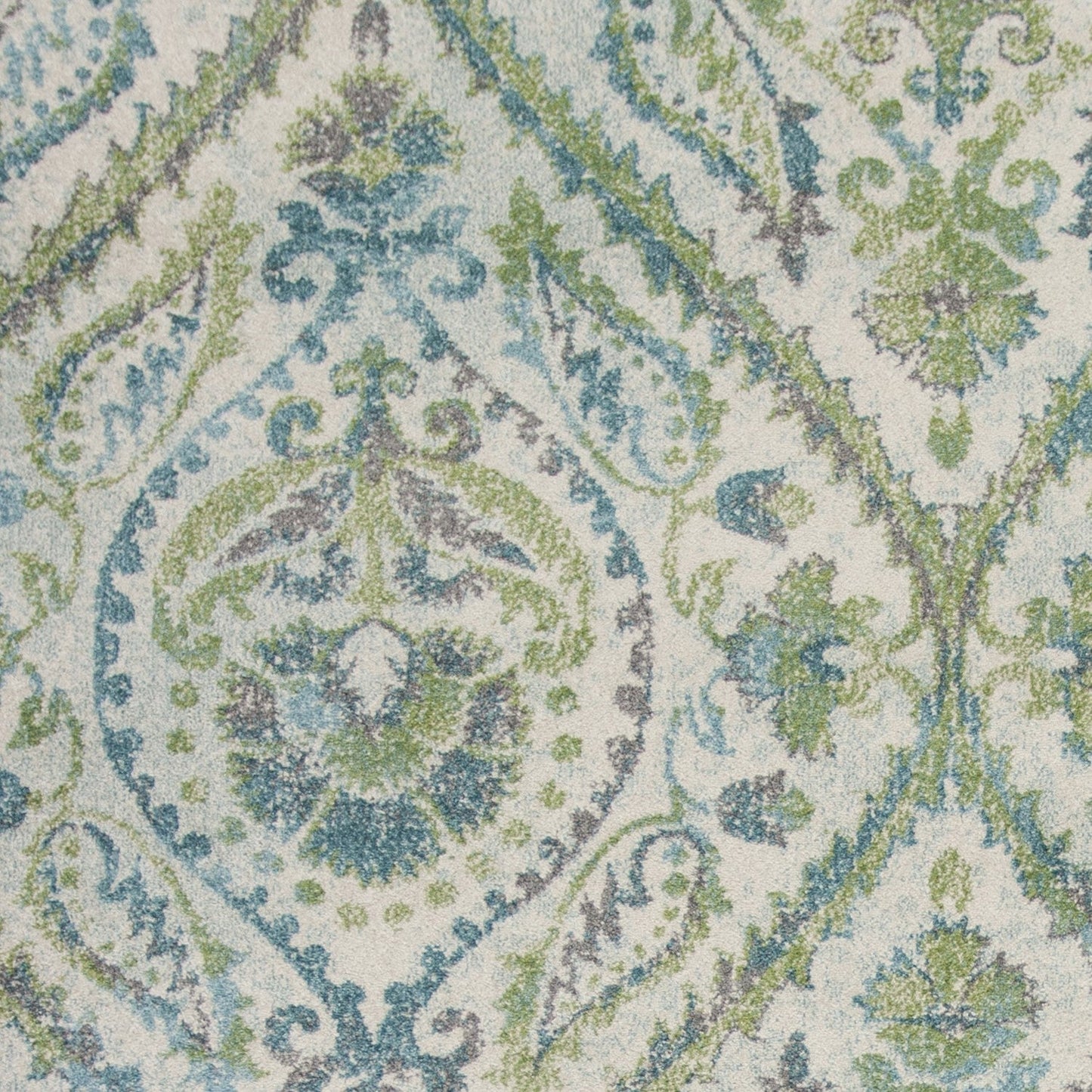 HomeRoots 9' x 13' Polypropylene Ivory or Teal Area Rug