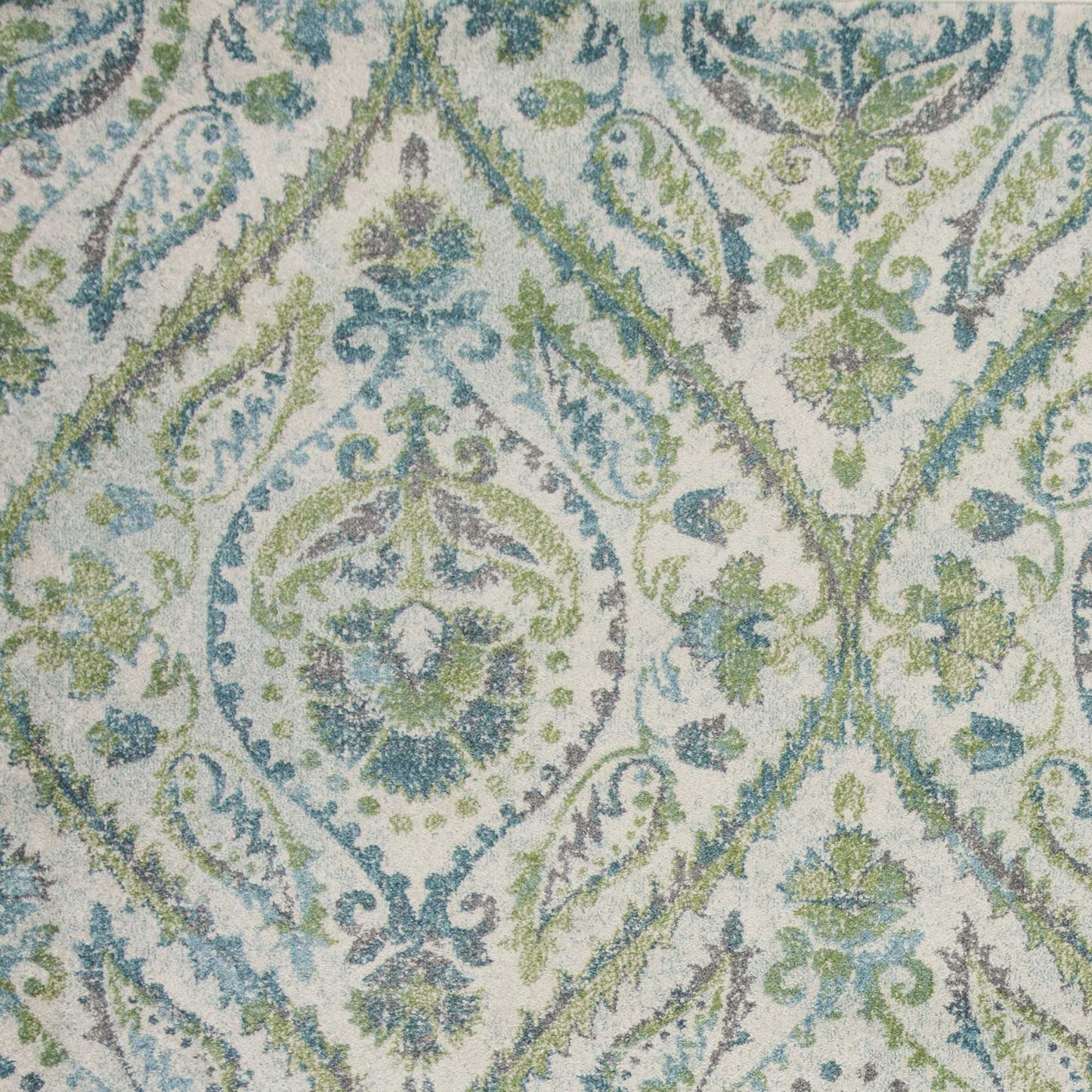 HomeRoots 9' x 13' Polypropylene Ivory or Teal Area Rug