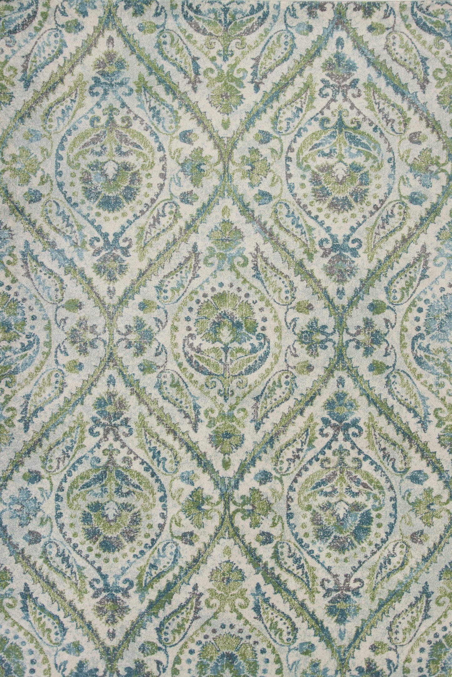 HomeRoots 9' x 13' Polypropylene Ivory or Teal Area Rug