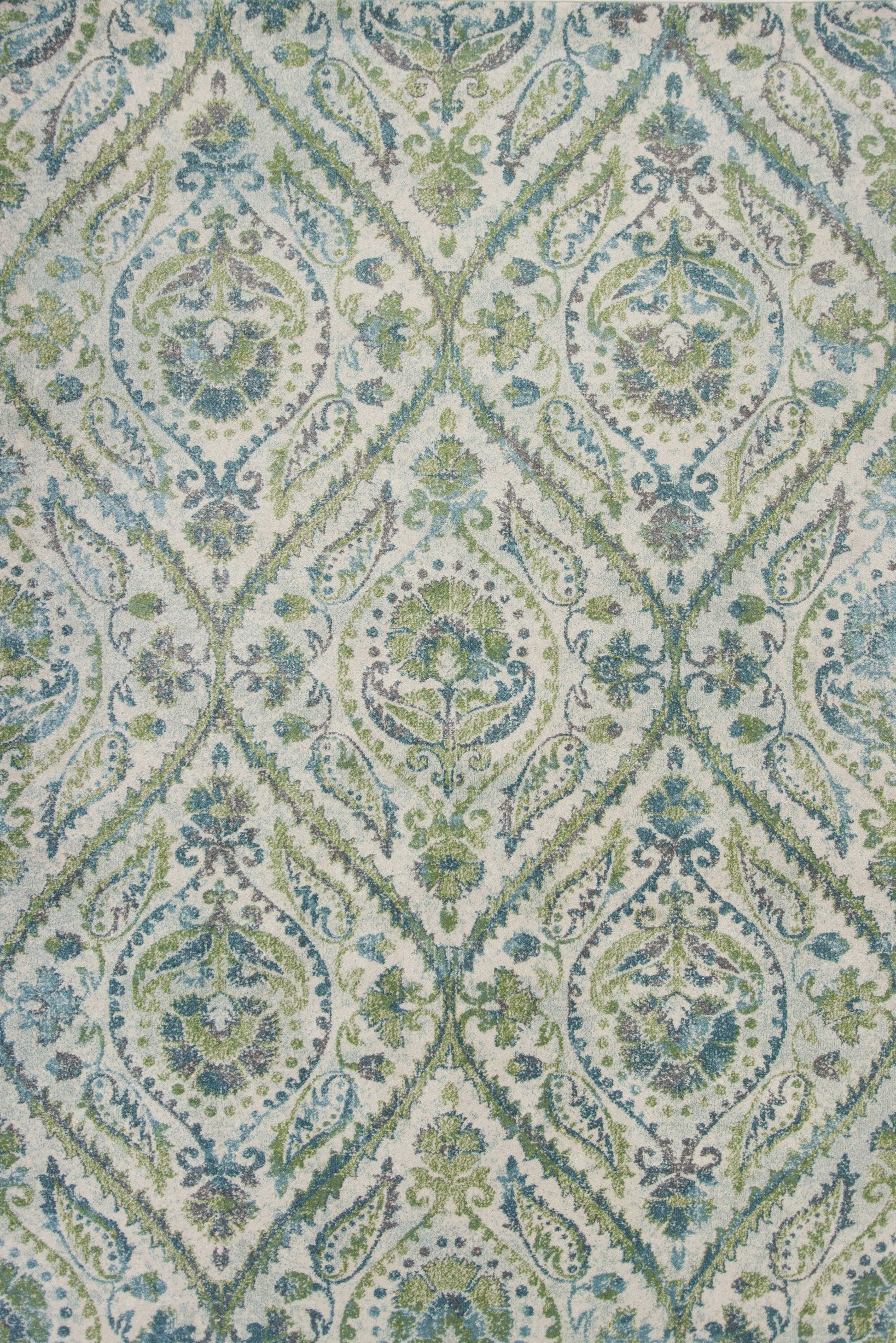 HomeRoots 9' x 13' Polypropylene Ivory or Teal Area Rug