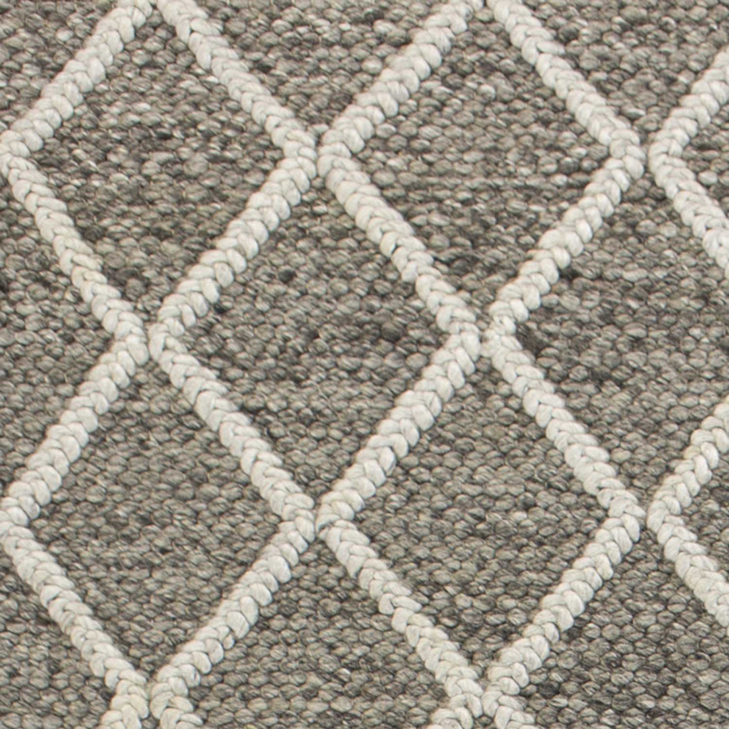 HomeRoots 9' x 13' Wool Dark Grey Area Rug