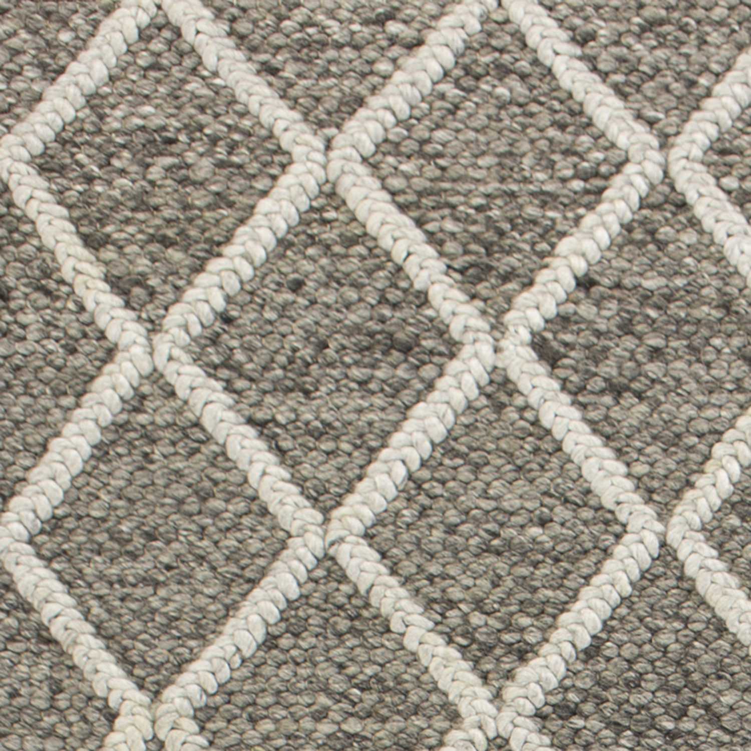 HomeRoots 9' x 13' Wool Dark Grey Area Rug
