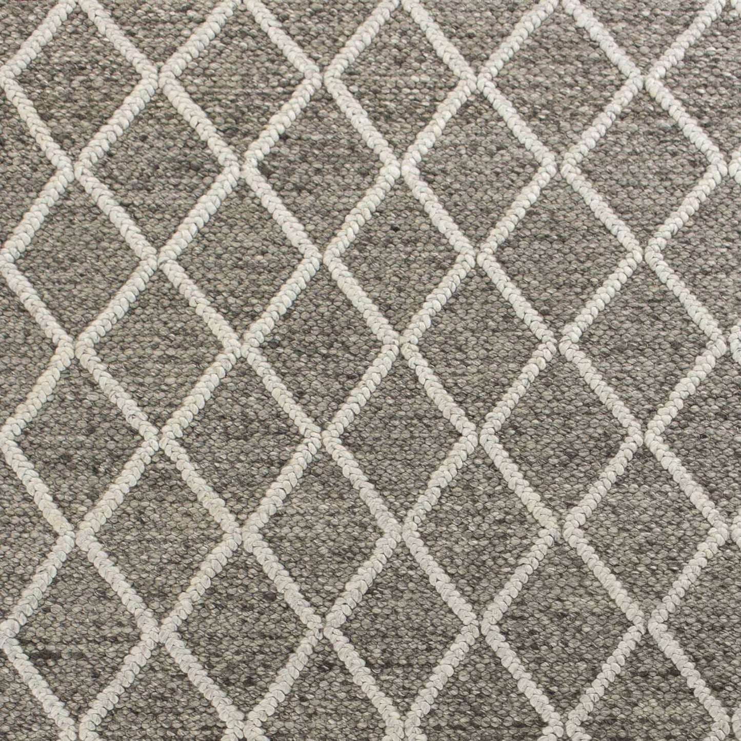 HomeRoots 9' x 13' Wool Dark Grey Area Rug