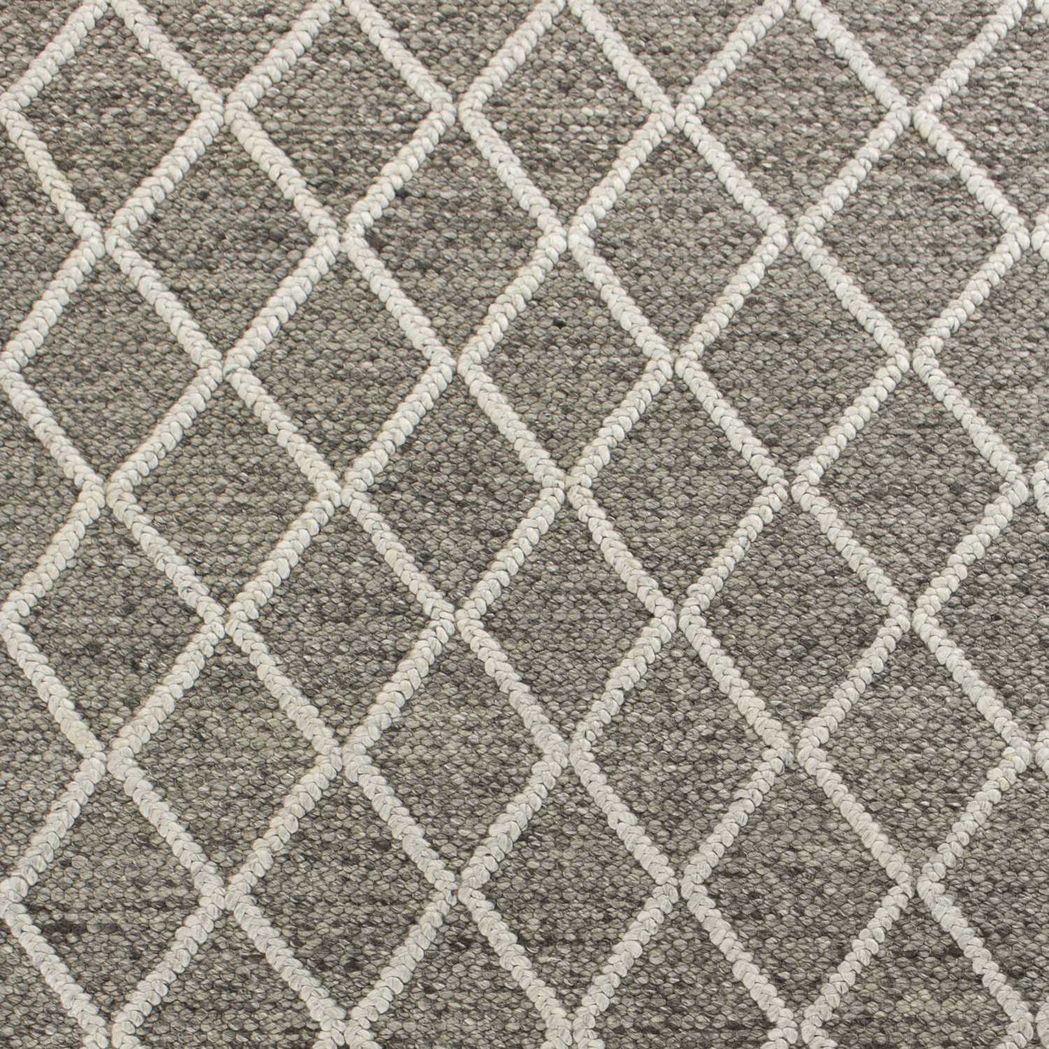HomeRoots 9' x 13' Wool Dark Grey Area Rug