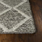HomeRoots 9' x 13' Wool Dark Grey Area Rug