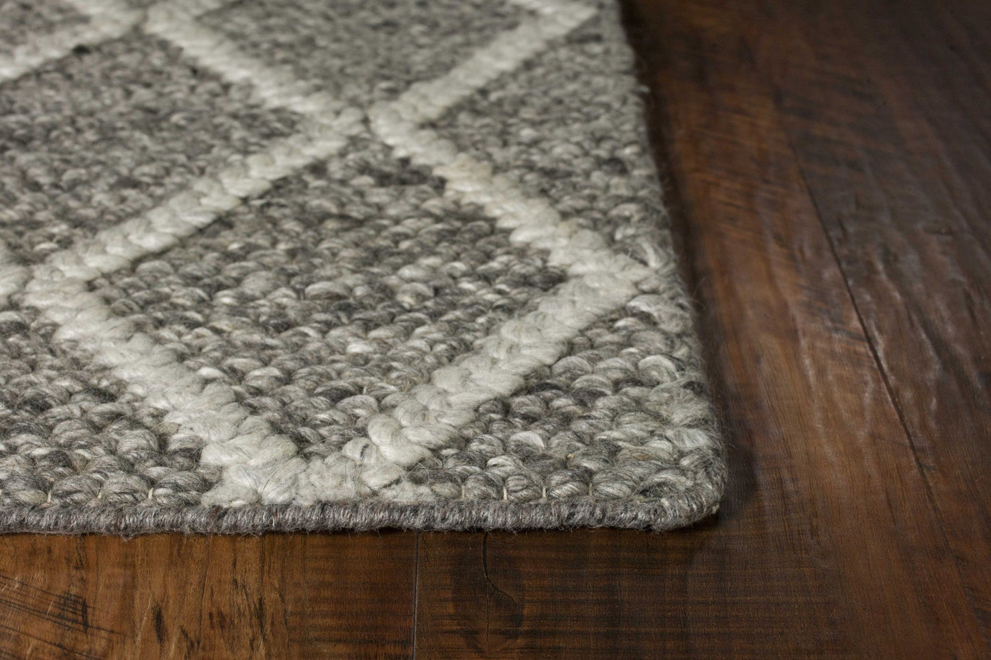 HomeRoots 9' x 13' Wool Dark Grey Area Rug