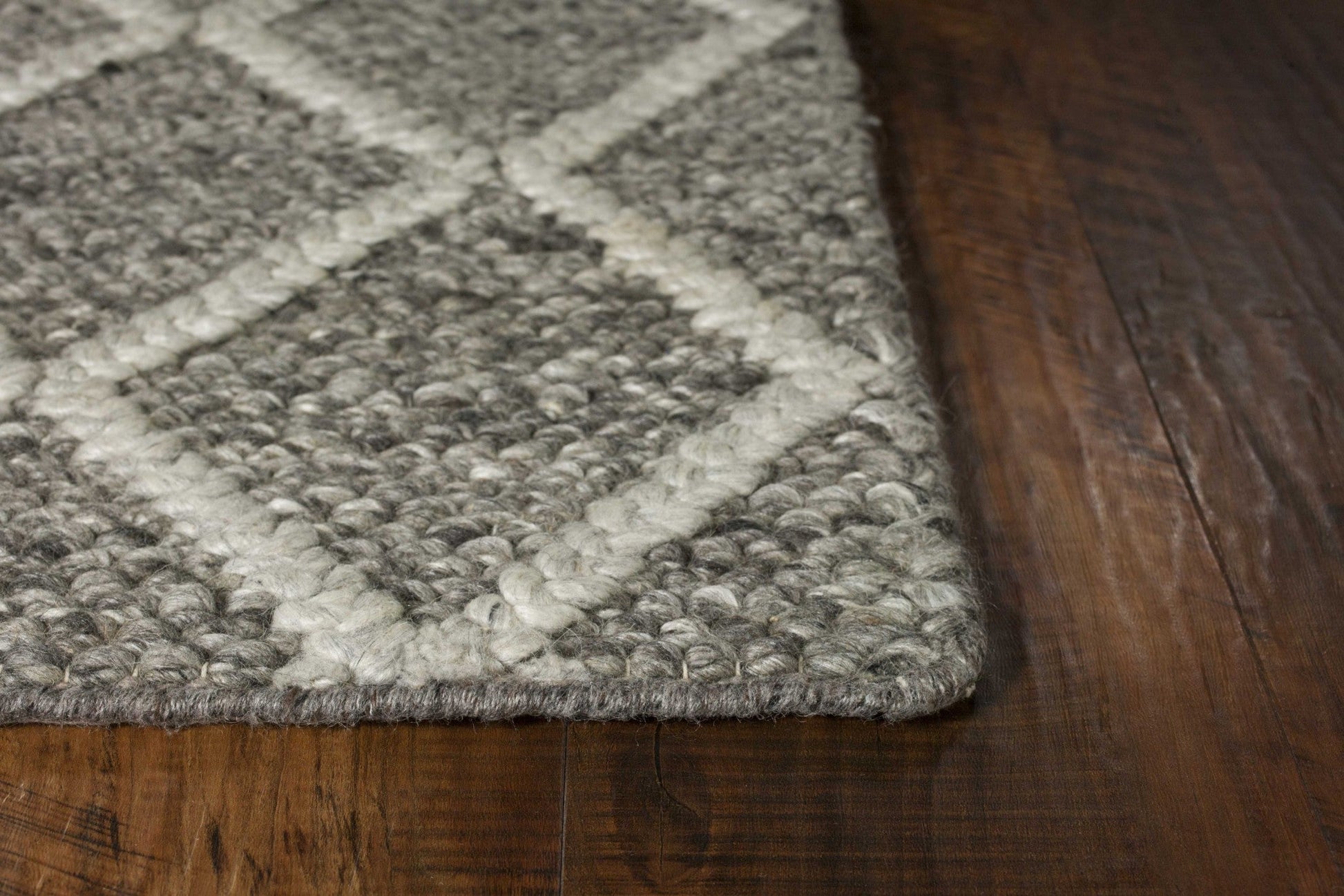 HomeRoots 9' x 13' Wool Dark Grey Area Rug
