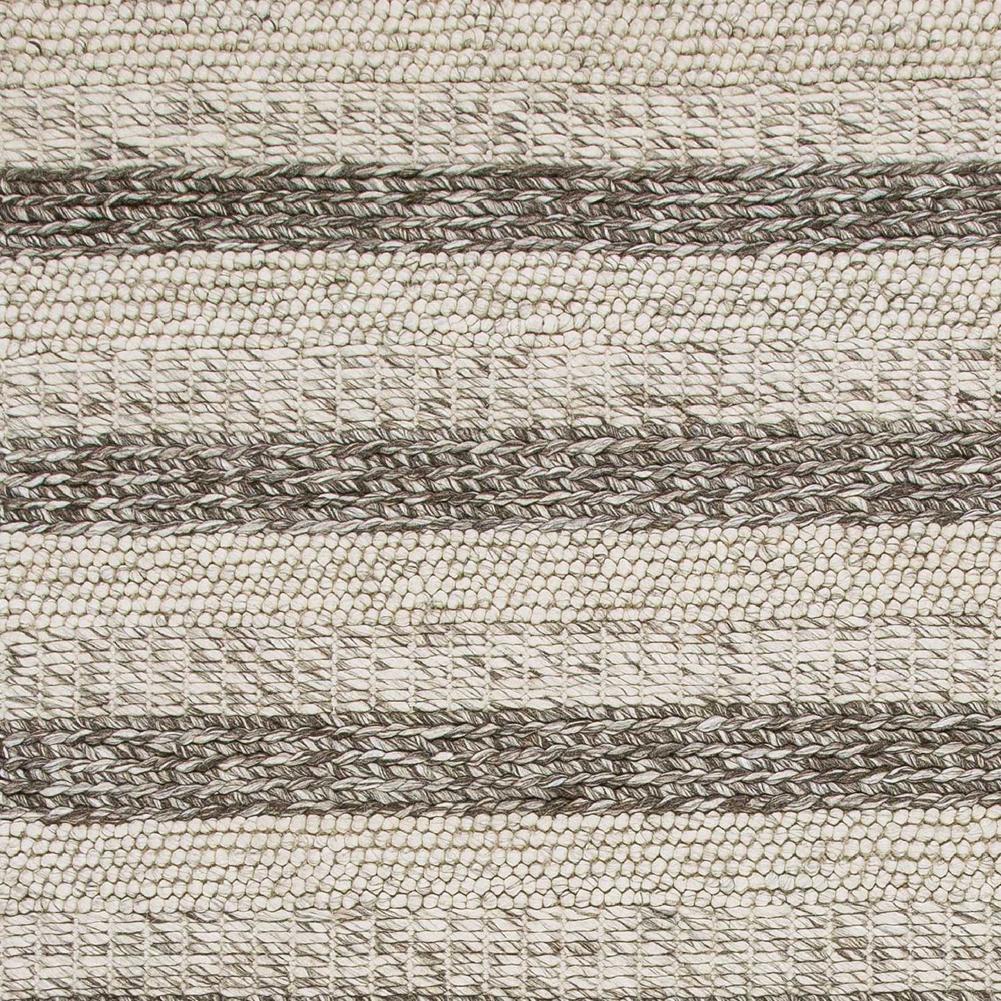 HomeRoots 9' x 13' Wool Grey or White Area Rug