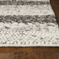HomeRoots 9' x 13' Wool Grey or White Area Rug