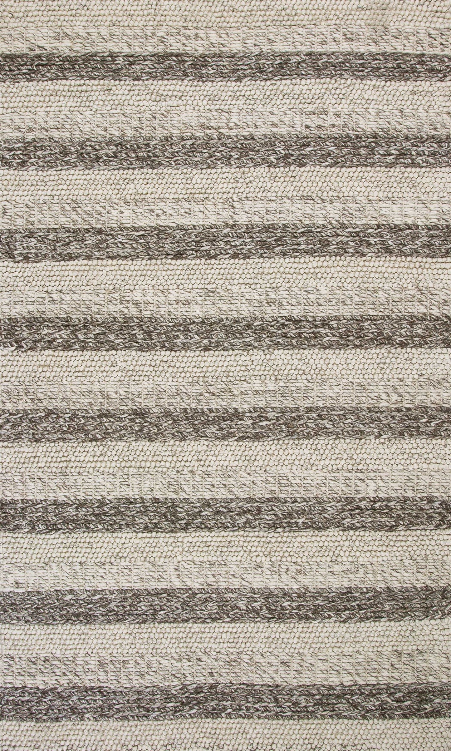 HomeRoots 9' x 13' Wool Grey or White Area Rug