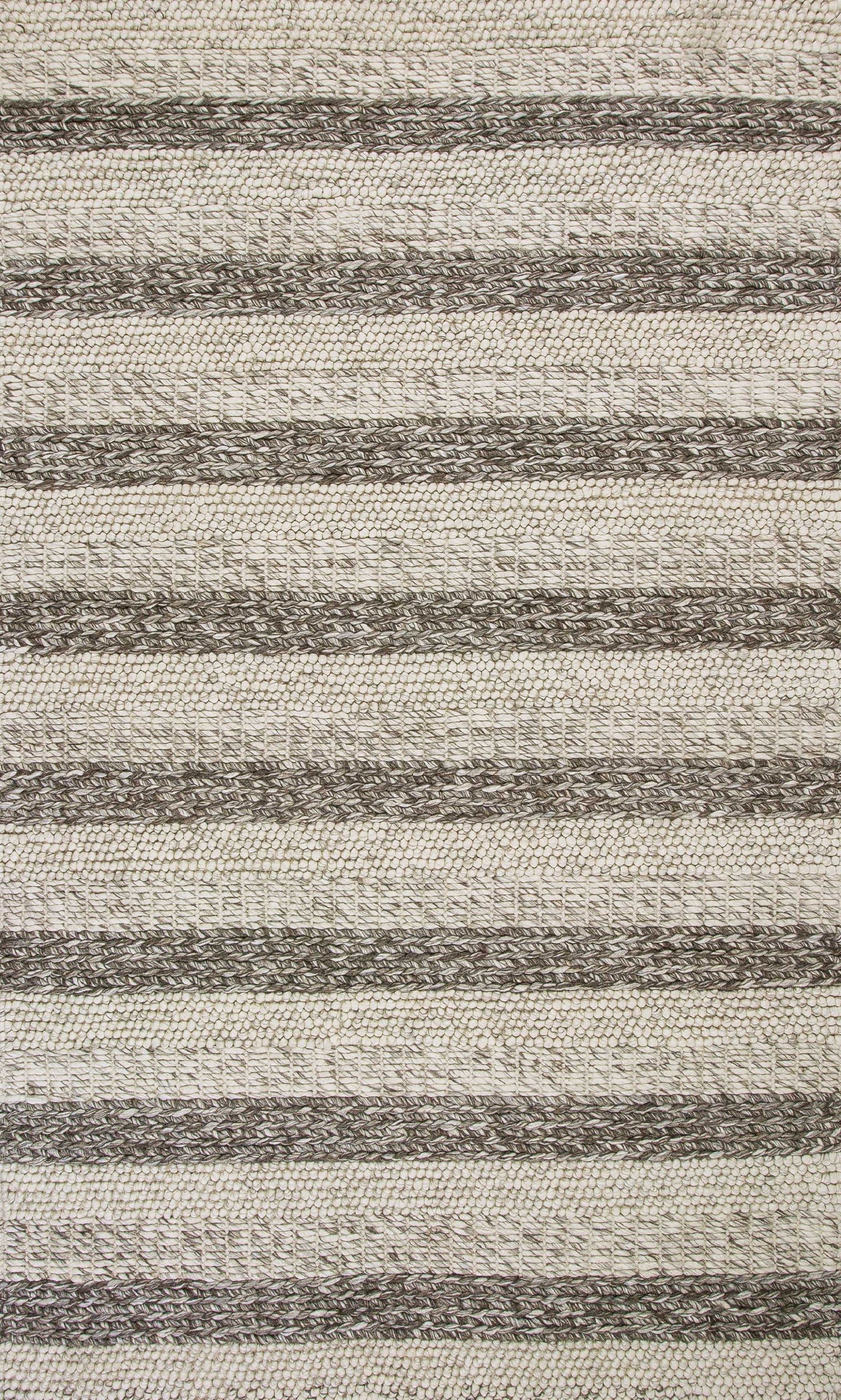 HomeRoots 9' x 13' Wool Grey or White Area Rug