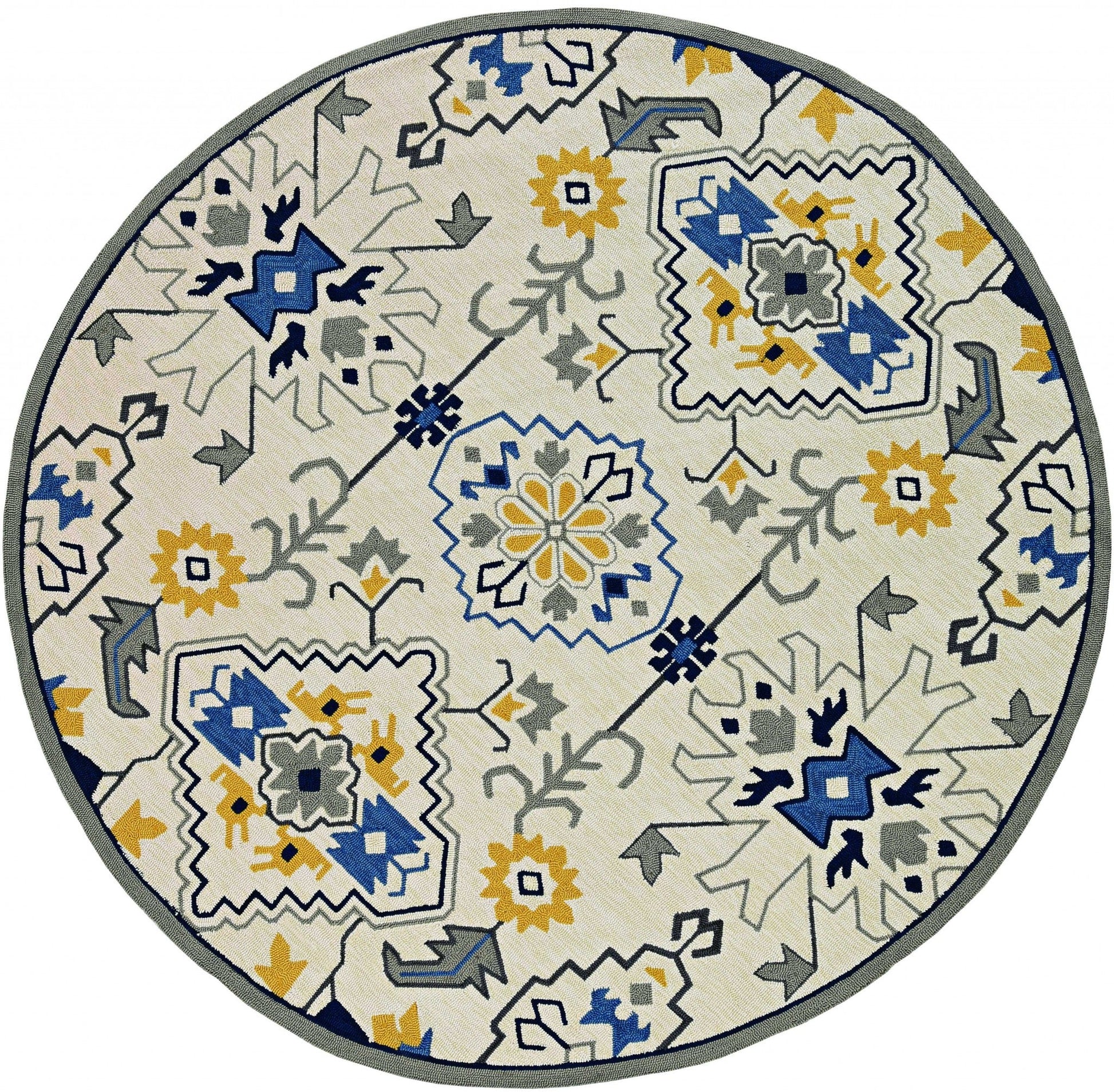 HomeRoots 90" x 114" Ivory Polypropylene Rug