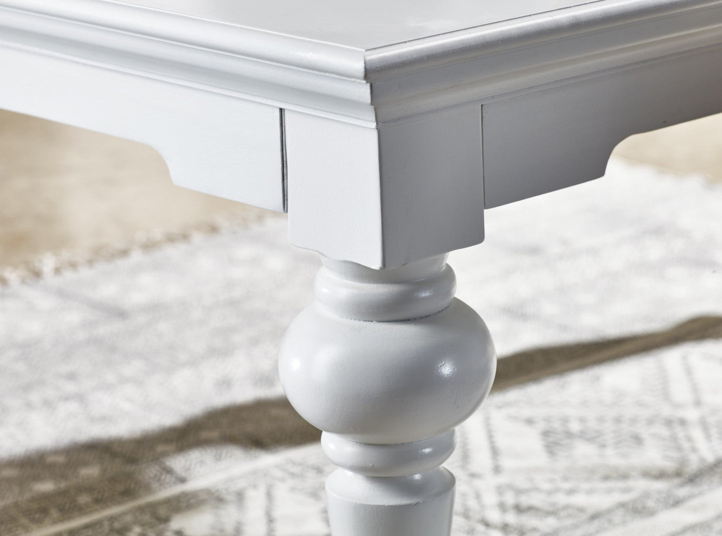 HomeRoots 94" Modern Farmhouse Dining Table in Glossy White Finish