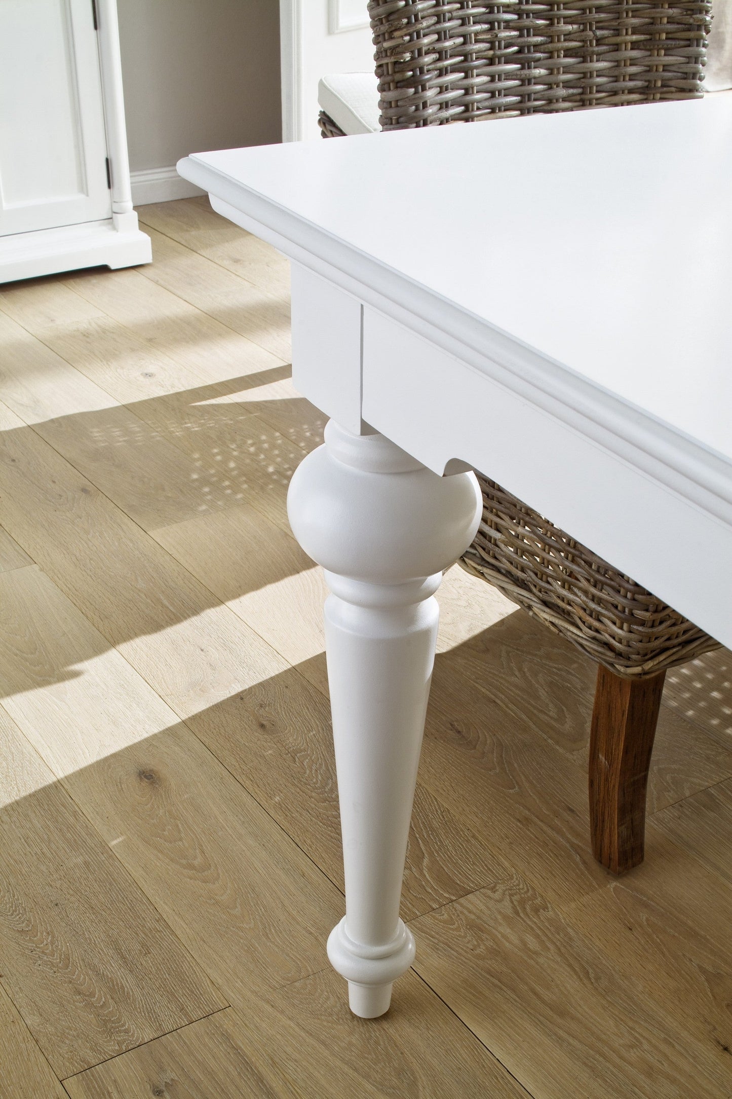 HomeRoots 94" Modern Farmhouse Dining Table in Glossy White Finish