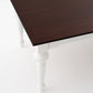 HomeRoots 94" Rustic Modern Farmhouse Dining Table With White and Dark Brown Finish