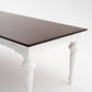 HomeRoots 94" Rustic Modern Farmhouse Dining Table With White and Dark Brown Finish