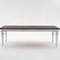 HomeRoots 94" Rustic Modern Farmhouse Dining Table With White and Dark Brown Finish
