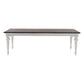 HomeRoots 94" Rustic Modern Farmhouse Dining Table With White and Dark Brown Finish