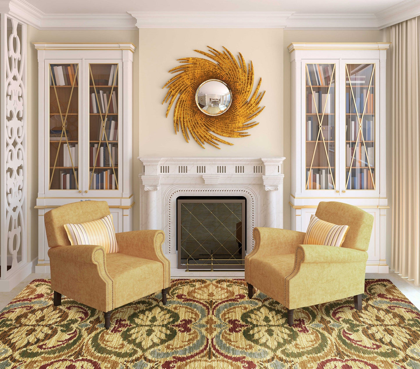 HomeRoots 94" x 118" Gold Polypropylene Rug