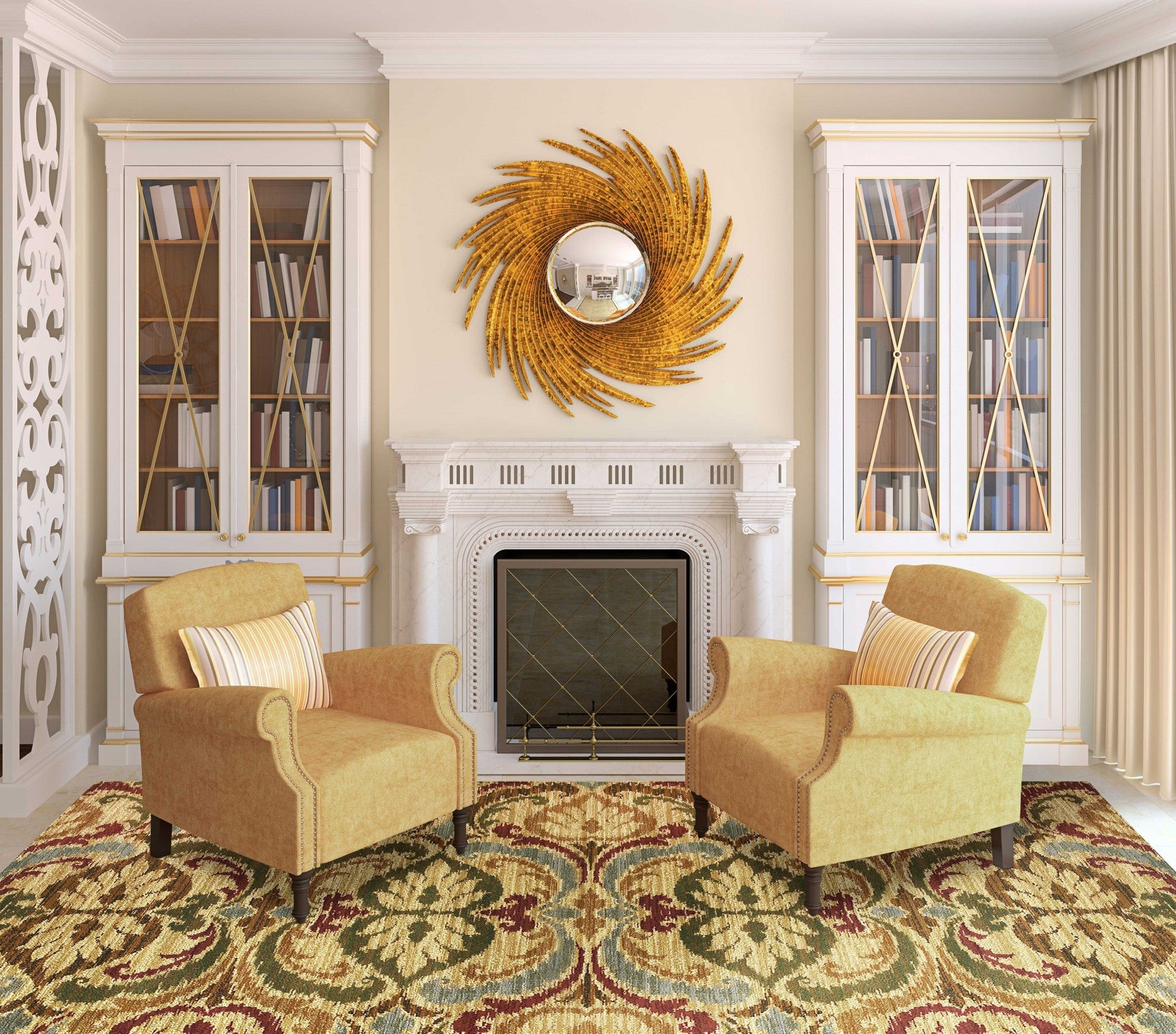 HomeRoots 94" x 118" Gold Polypropylene Rug