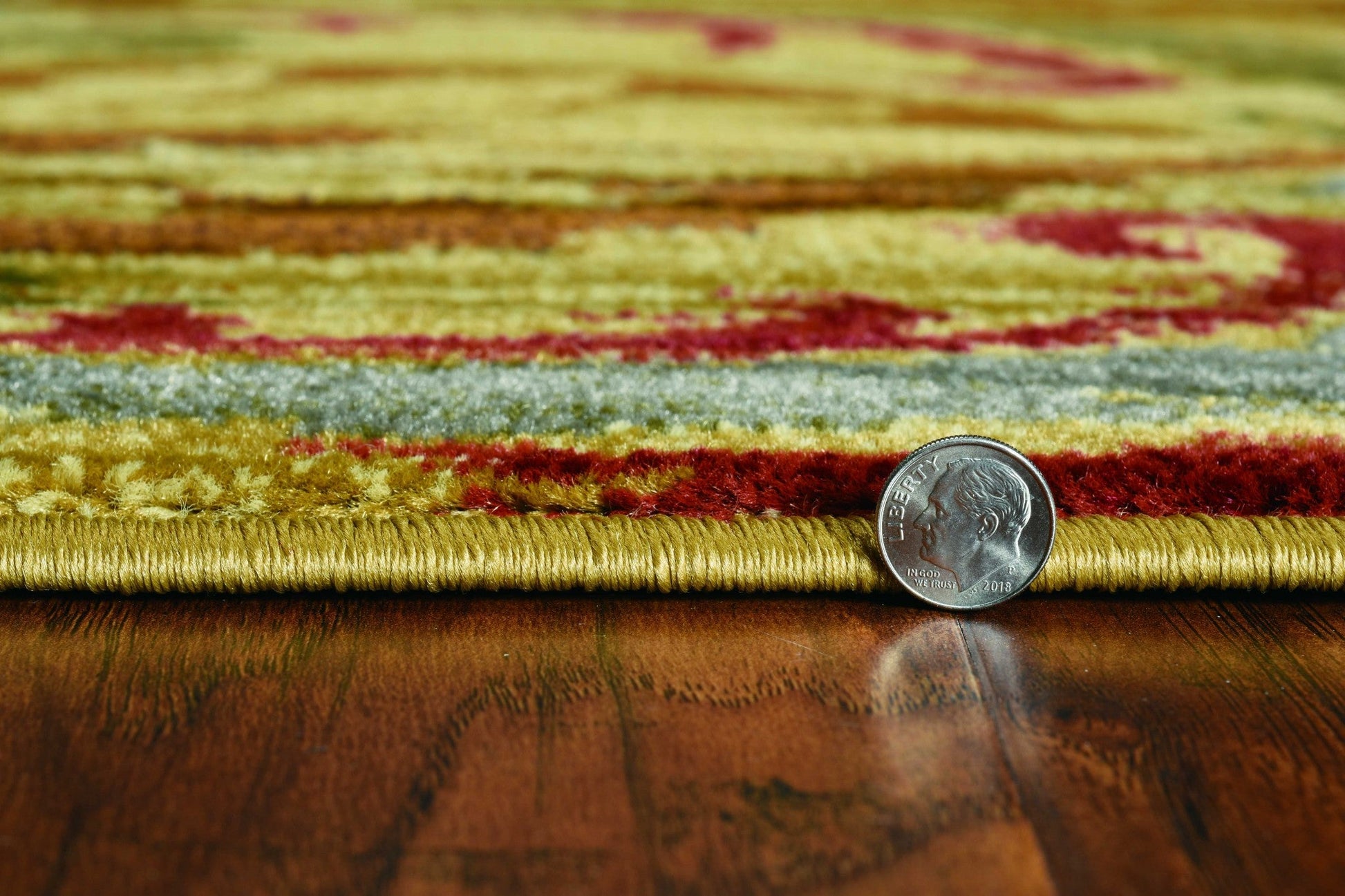 HomeRoots 94" x 118" Gold Polypropylene Rug