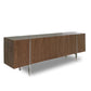 HomeRoots 95" x 17" x 30" Stainless Steel Buffet With Walnut Finish