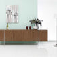 HomeRoots 95" x 17" x 30" Stainless Steel Buffet With Walnut Finish