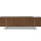 HomeRoots 95" x 17" x 30" Stainless Steel Buffet With Walnut Finish