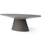 HomeRoots 95 x 43 x 30 Gray Oak0 Veneer Oval Dining Table