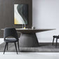 HomeRoots 95 x 43 x 30 Gray Oak0 Veneer Oval Dining Table