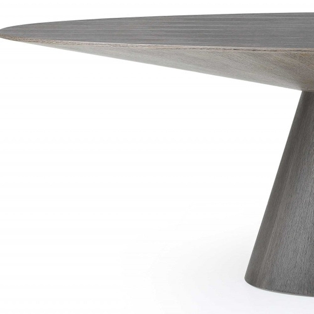 HomeRoots 95 x 43 x 30 Gray Oak0 Veneer Oval Dining Table