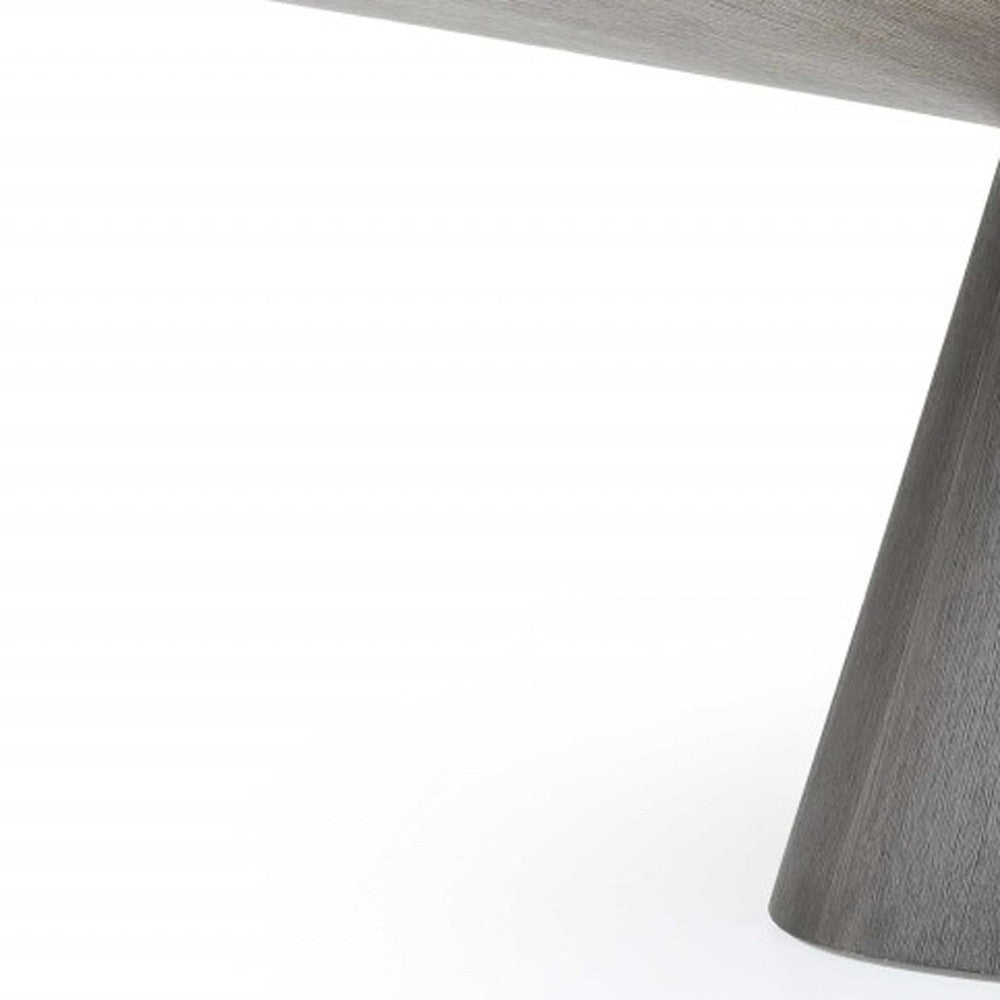 HomeRoots 95 x 43 x 30 Gray Oak0 Veneer Oval Dining Table