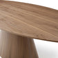 HomeRoots 95 x 43 x 30 Walnut Veneer Oval Dining Table